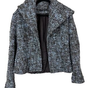 Vintage Avenue Montaigne Paris Tweed Jacket Wool Blend Bouclé Beaded Buttons S 2